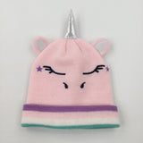 Unicorn Pink Knitted Hat - Girls 4-5 Years