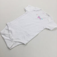 Unicorn White Short Sleeve Bodysuit - Girls 12-18 Months