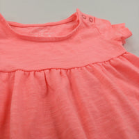Neon Orange Lightweight Jersey Dress - Girls 9-12 Months