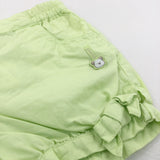 Bear Tag Lime Green Lightweight Cotton Shorts - Girls 12 Months