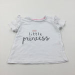 'Little Princess' Glittery White T-Shirt - Girls 9-12 Months