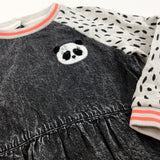 Panda Mottled Black Denim Dress - Girls 4-5 Years