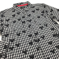 Hearts Black & White Checked Cotton Shirt/Blouse - Girls 10-11 Years