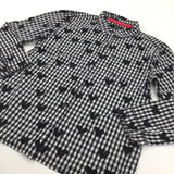 Hearts Black & White Checked Cotton Shirt/Blouse - Girls 10-11 Years