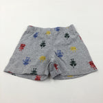 Robots Grey Lightweight Pyjama Shorts - Boys 12-18 Months