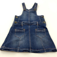 Dark Blue Denim Dungaree Dress - Girls 5 Years