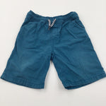 Dark Teal Lightweight Cotton Shorts - Boys 12-18 Months