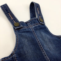 Dark Blue Denim Dungaree Dress - Girls 5 Years