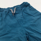 Dark Teal Lightweight Cotton Shorts - Boys 12-18 Months