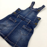 Dark Blue Denim Dungaree Dress - Girls 5 Years