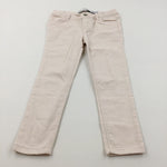 Pale Pink Denim Skinny Jeans With Adjustable Waistband - Girls 4-5 Years