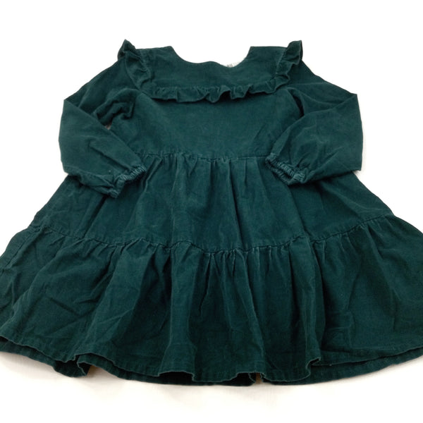 Bottle Green Cord Dress - Girls 4-5 Years
