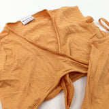Orange Vest Top & Tie Front Jersey Short Sleeve Cardigan - Girls 2-3 Years