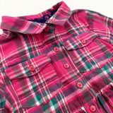 Pink, Green & White Checked Tunic Shirt - Girls 4-5 Years