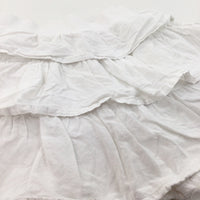 White Layered Cotton Skirt - Girls 3-4 Years