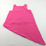 Neon Pink Asymmetrical Hem Blouse - Girls 12 Years