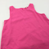 Neon Pink Asymmetrical Hem Blouse - Girls 12 Years