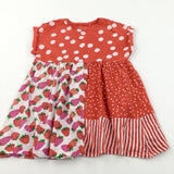 Strawberries & Spots Red & White Jersey Dress - Girls 3-4 Years