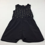 Sequin Spots Black Polyester Playsuit - Girls 13 Years