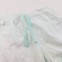 Pale Green Lightweight Cotton  Pyjama Shorts - Girls 8-9 Years