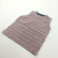 Pink & Grey Striped Vest Top - Boys 18-24 Months