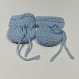 Blue Handknitted Mittens - Boys Newborn
