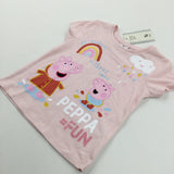 **NEW** 'Peppa Fun' Peppa Pig Rainbow Peach T-Shirt - Girls 18-24 Months