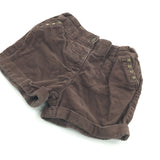Brown Corduroy Shorts with Adjustable Waistband - Girls 2-3 Years