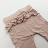 Pale Peach Leggings with Frilly Bottom - Girls 3-6 Months