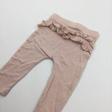 Pale Peach Leggings with Frilly Bottom - Girls 3-6 Months
