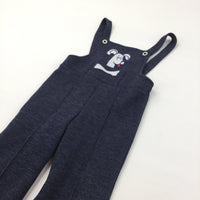 Dog & Bone Appliqued Navy Polyester Dungarees - Boys 18-24 Months