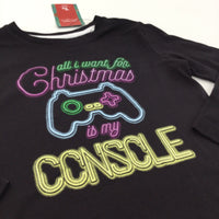 **NEW** 'All I Want For Christmas Is My Console' Black Long Sleeve Christmas Top - Boys/Girls 5 Years