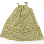 Butterflies Green, Pink & Grey Lightweight Cotton Sun Dress - Girls 9-10 Years