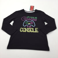 **NEW** 'All I Want For Christmas Is My Console' Black Long Sleeve Christmas Top - Boys/Girls 7 Years