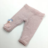 Ballerina Unicorn Glittery Pink Striped Leggings - Girls 3-6 Months