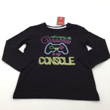 **NEW** 'All I Want For Christmas Is My Console' Black Long Sleeve Christmas Top - Boys/Girls 8 Years