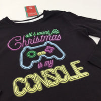 **NEW** 'All I Want For Christmas Is My Console' Black Long Sleeve Christmas Top - Boys/Girls 8 Years