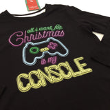 **NEW** 'All I Want For Christmas Is My Console' Black Long Sleeve Christmas Top - Boys/Girls 12 Years