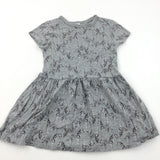 Zebras Grey Jersey Dress - Girls 3-4 Years