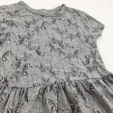 Zebras Grey Jersey Dress - Girls 3-4 Years