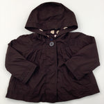 Brown Lightweight Showerproof Jacket with Hood - Girls 2 Years