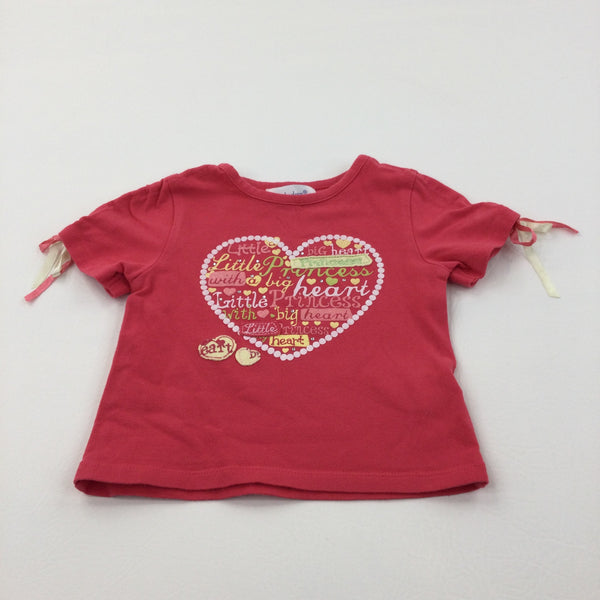 'Little Princess' Heart Dark Pink T-Shirt - Girls 18-24 Months