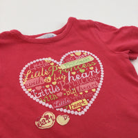 'Little Princess' Heart Dark Pink T-Shirt - Girls 18-24 Months