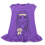 Sequins Girl Purple Lightweight Jersey Dress - Girls 9-10 Years