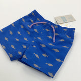 **NEW** Sharks Blue & Grey Shell Shorts - Boys 9-12 Months