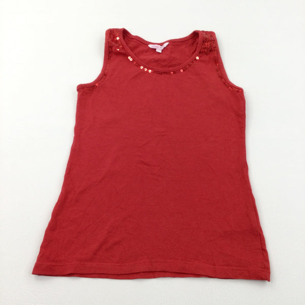 Sequins Red Vest Top - Girls 10-11 Years