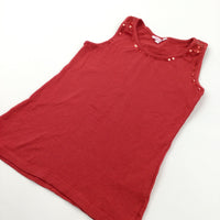 Sequins Red Vest Top - Girls 10-11 Years