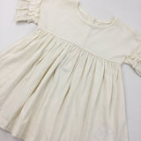Cream Short Sleeve Dress- Girls 3-4 Years