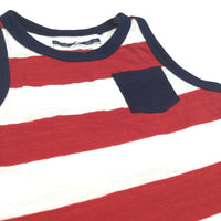 Red, White & Navy Striped Vest Top - Boys 3-6m