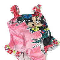 'Wish You Were Here' Minnie Mouse Pink Swimming Costume - Girls 18-24 Months